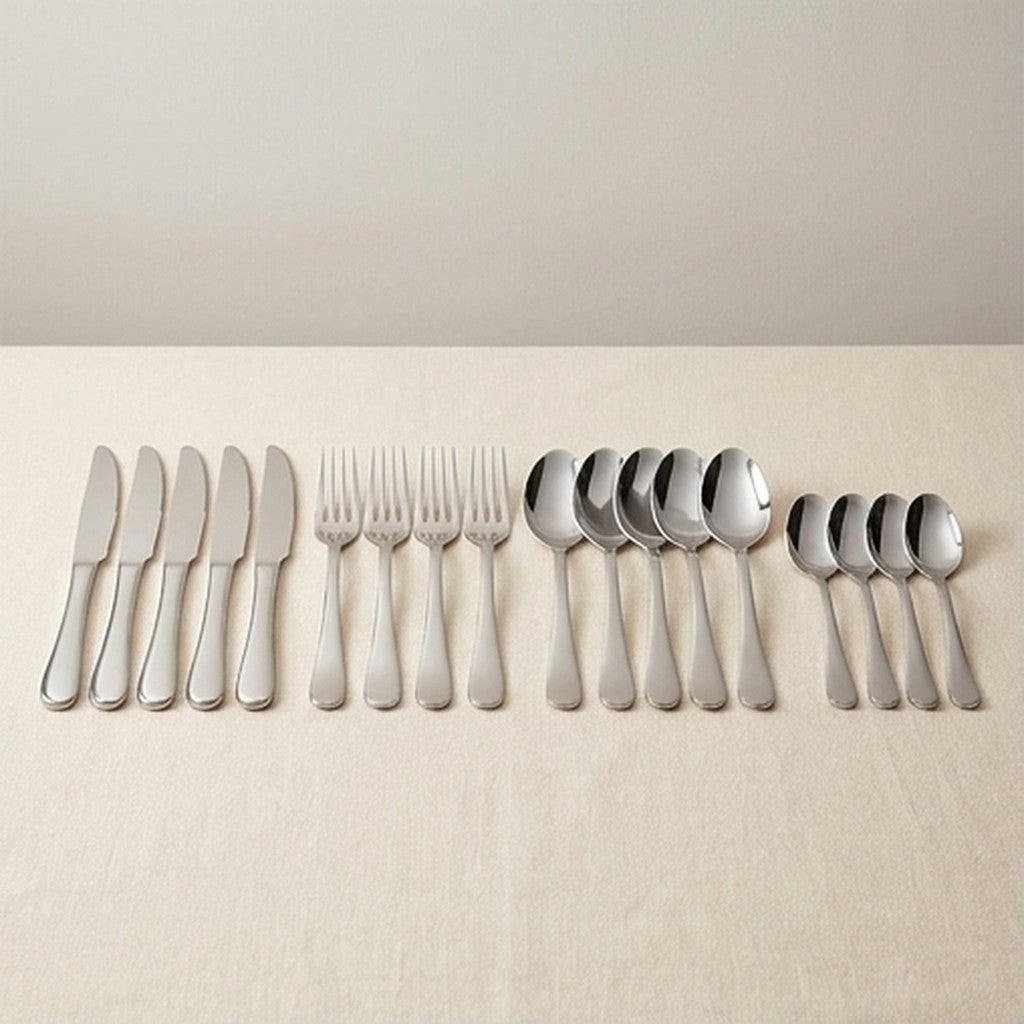 24-piece stainless steel cutlery set for six with knives, forks and spoons