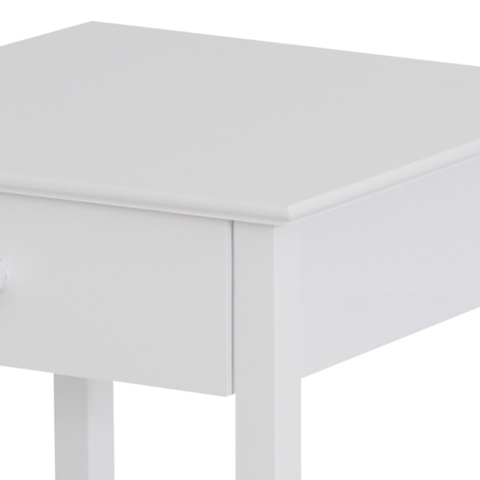 Cream white bedside table with open shelf