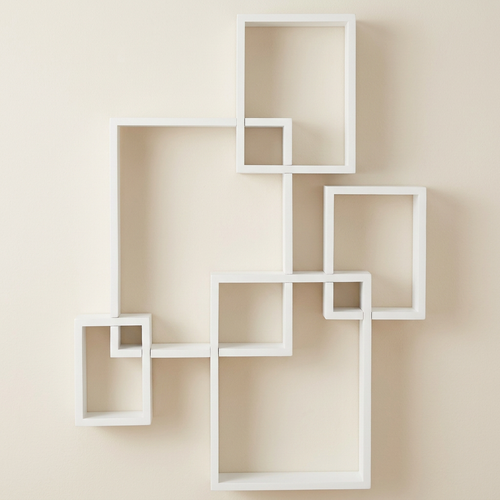 Nestria white cube floating shelves