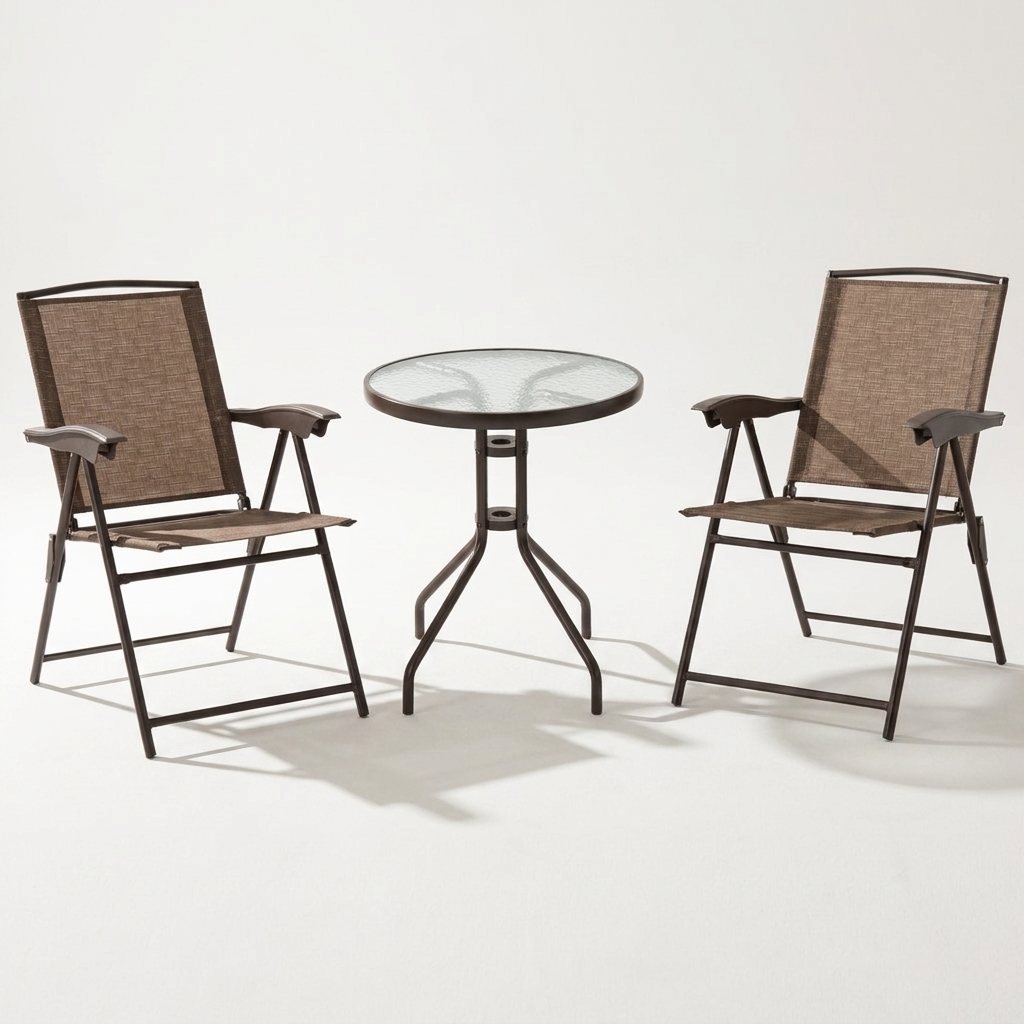 Folding bistro set full front view