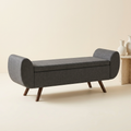 Nestria dark grey linen end-of-bed storage bench