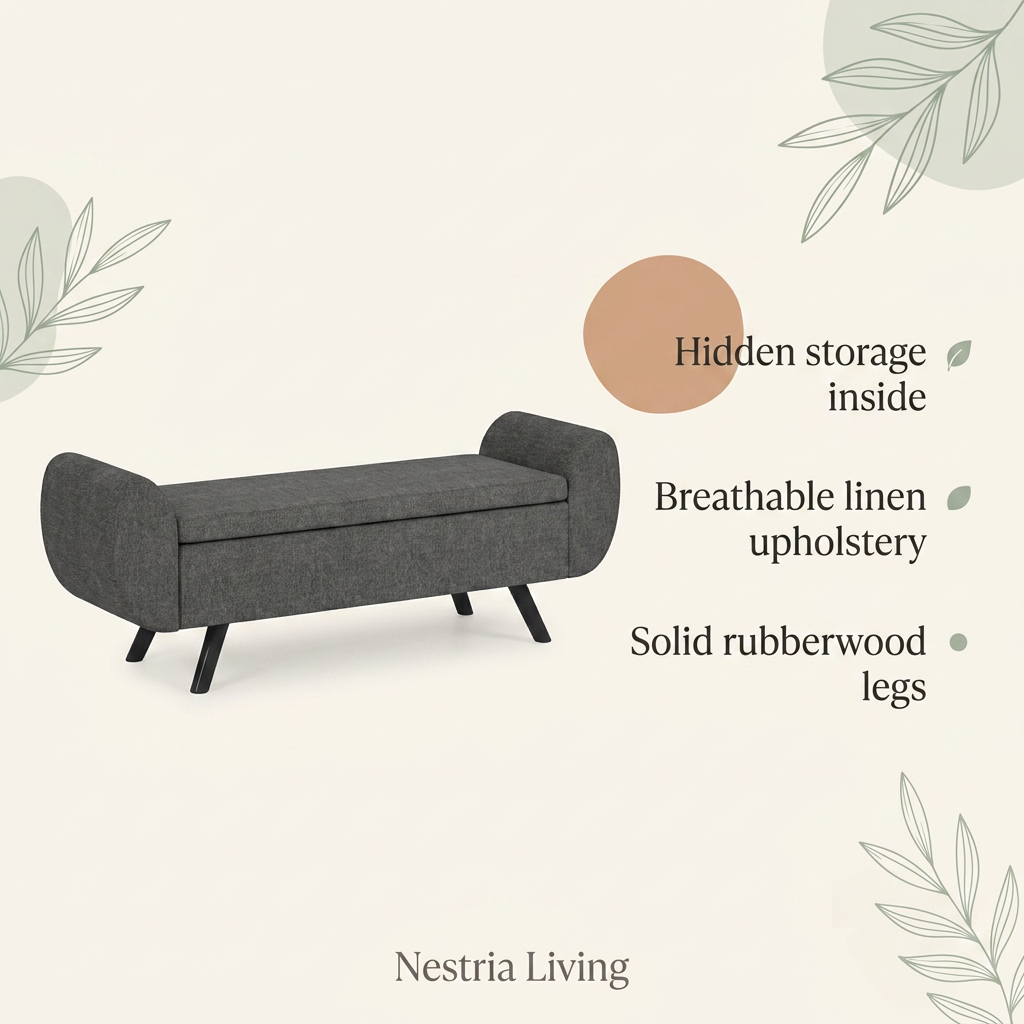 Nestria storage bench feature highlights