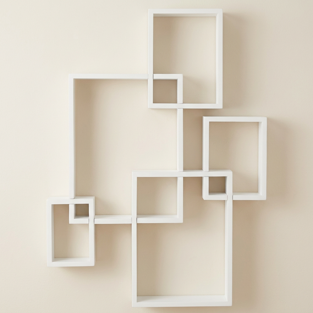 Nestria white cube floating shelves