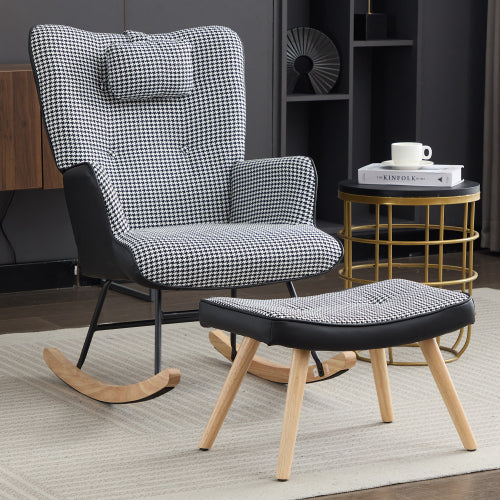 Multicolour patchwork rocking chair front view