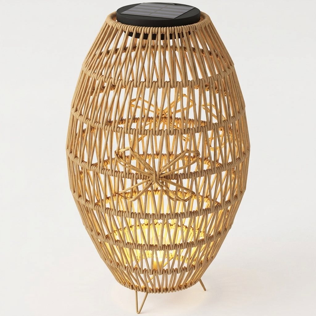 Solar lantern woven cut-out detail