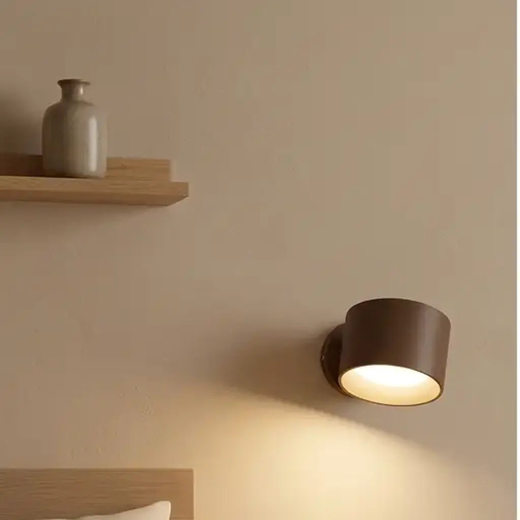 Rechargeable wall light with warm white LED close product detail for a bedroom