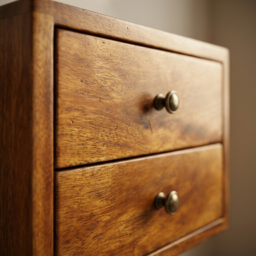 Space-saving floating bedside table, detail